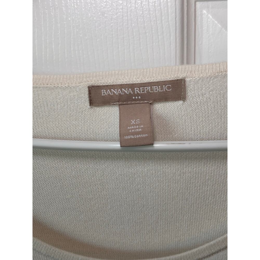 Banana Republic Women’s XS Blue Cream Ombré Dip Dye 100% Cotton Sweater - Picture 3 of 5